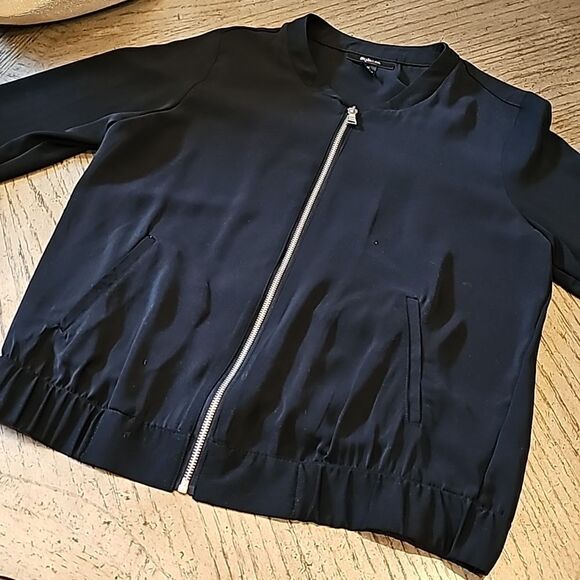 Style&Co Black bomber zip up jacket size M - Picture 4 of 6